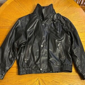 Vintage Moto Black Leather Jacket